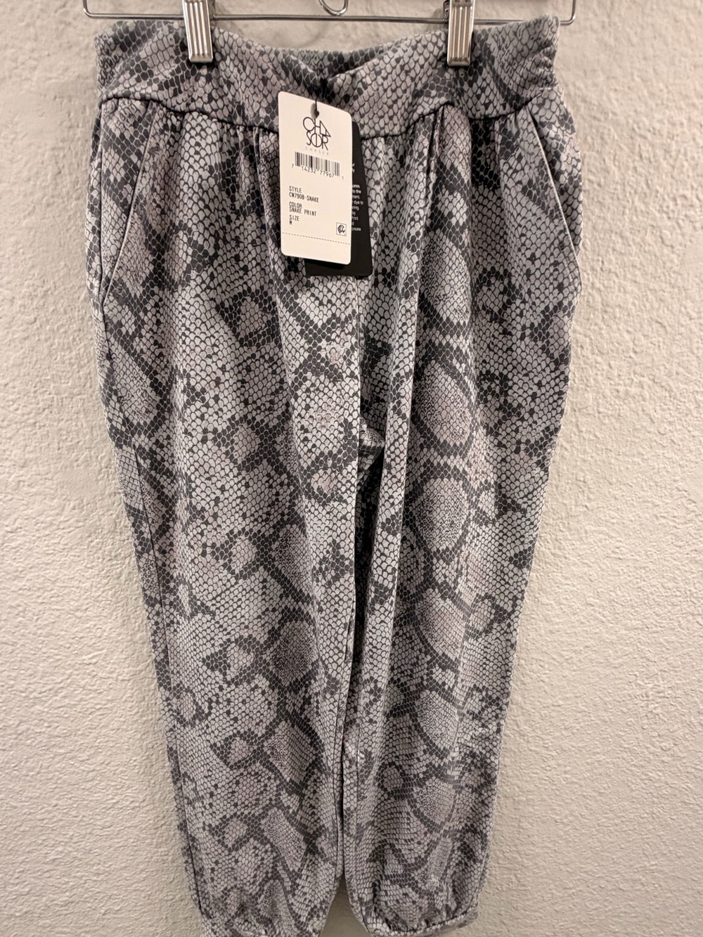Chaser Gray Snake Print Jogger Pants